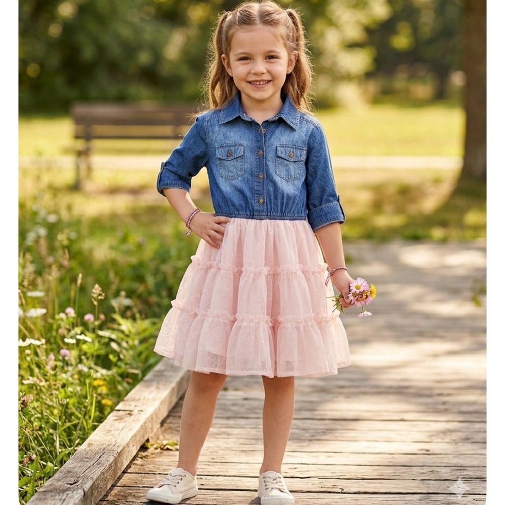 Arizona Jean Company Blue and Pink Kids Dress